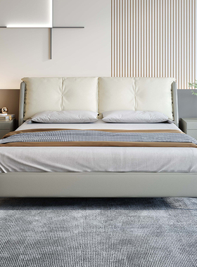 CBD床现代简约真皮床轻奢主卧大床双人储物婚床软包榻榻米北欧皮