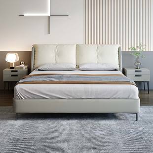 CBD床现代简约真皮床轻奢主卧大床双人储物婚床软包榻榻米北欧皮