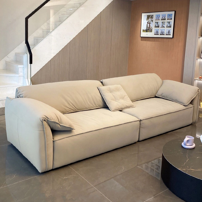 CBD懒人沙发大象耳朵布艺家具简约客厅大小户型奶油风直排三人位