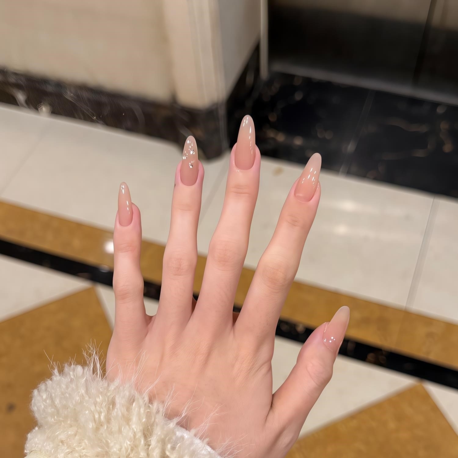 2026手工定制甄嬛同款纯色裸色闪钻美甲成品贴片穿戴甲假指甲持久