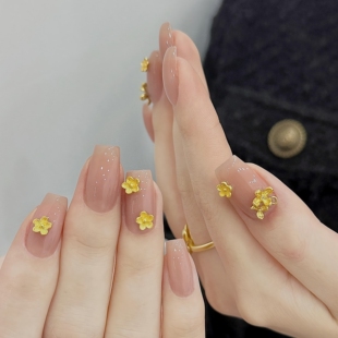 绝美裸色美甲穿戴甲短款手工穿戴甲2026新年款婚礼婚纱照孕妇可用