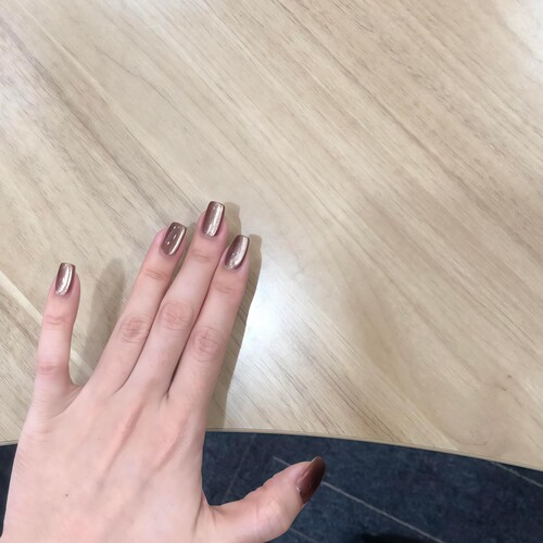 秋冬新款琥珀棕侧光猫眼手工穿戴甲高级感显白短款指甲贴片成品