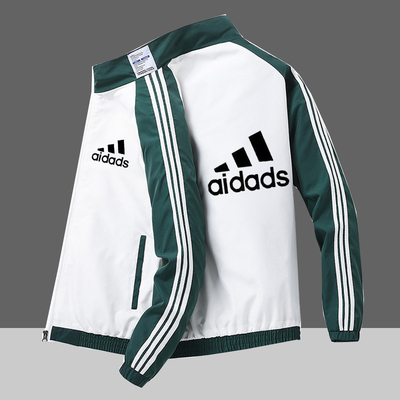 男士外套春秋季2025新款潮流立领防风三条杠夹克男装大码宽松上衣