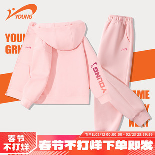 贵人鸟童装女童运动套装2026新款女大童春装加绒儿童春季衣服外套