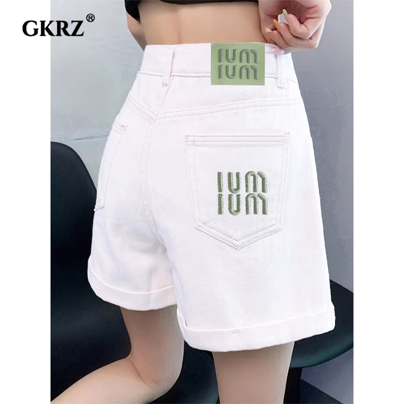 白色牛仔短裤女2025年新款夏高腰韩版显瘦休闲A字版洋气阔腿热裤