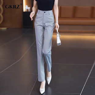 裤 新款 九分休闲西装 女2025年夏季 薄款 高腰显瘦百搭垂感直筒阔腿裤