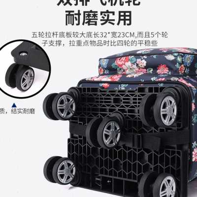 学生书包背包拉杆铝合金万向轮便携折叠手拉车手推车家用小推车