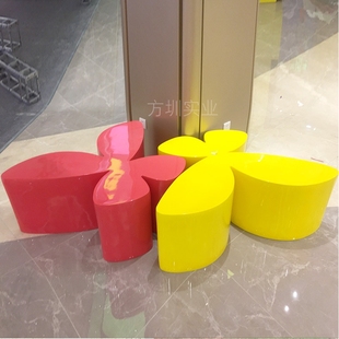 方圳商场购物中心室内蝴蝶景观坐凳儿童休闲创意玻璃钢座椅定制