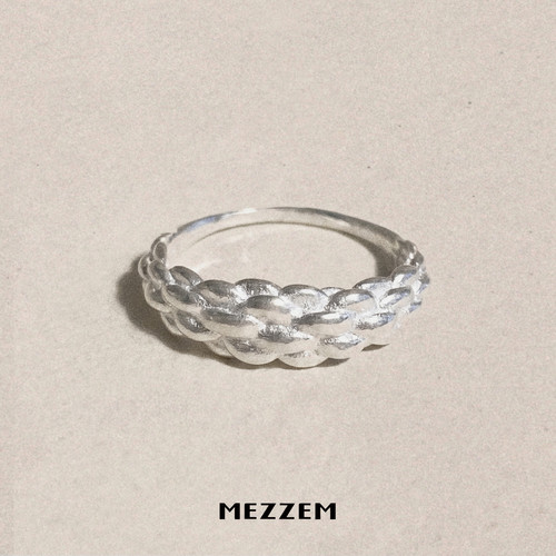 MEZZEM时尚绳纹银色戒指原创小众设计中性潮流高级感个性精致礼物
