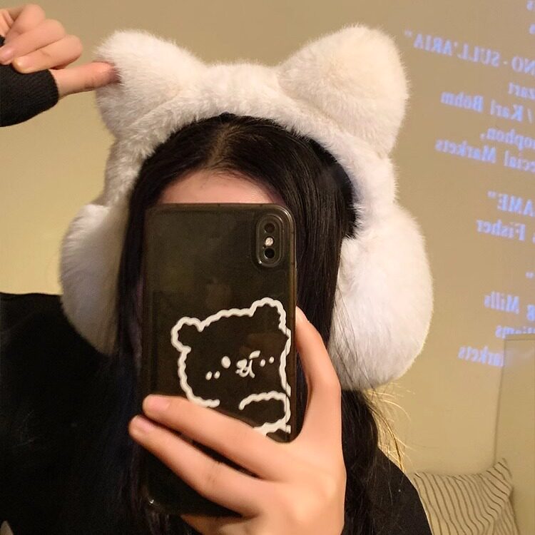 可爱猫耳朵毛绒耳罩女冬季保暖骑行防冻耳暖护耳套耳捂子耳包防风