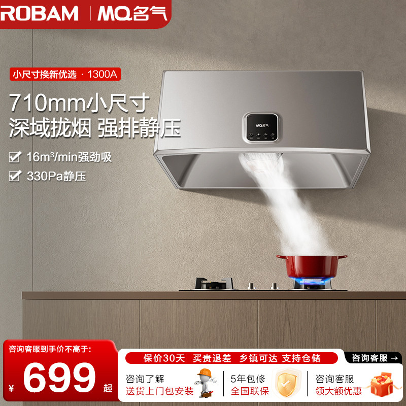 名气抽油烟机大吸力老式脱排小型家用厨房出租房吸油烟机1300