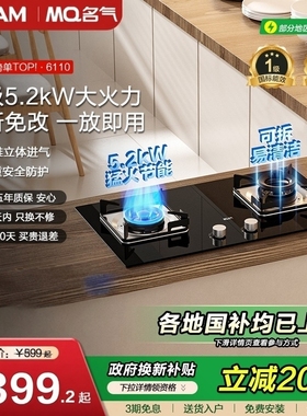 老板燃气灶名气煤气灶家用双灶猛火天然气灶台液化气灶6110老板