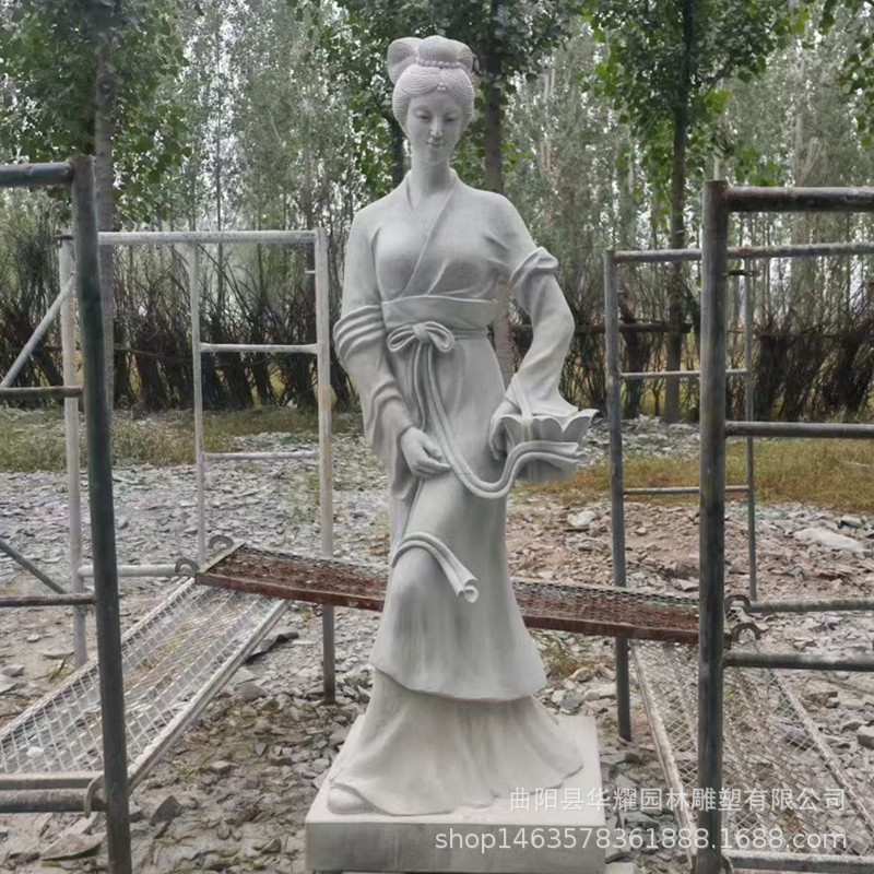 石雕古代美女人物雕塑杨贵妃雕像户外园林大理石庭院装饰落地摆件