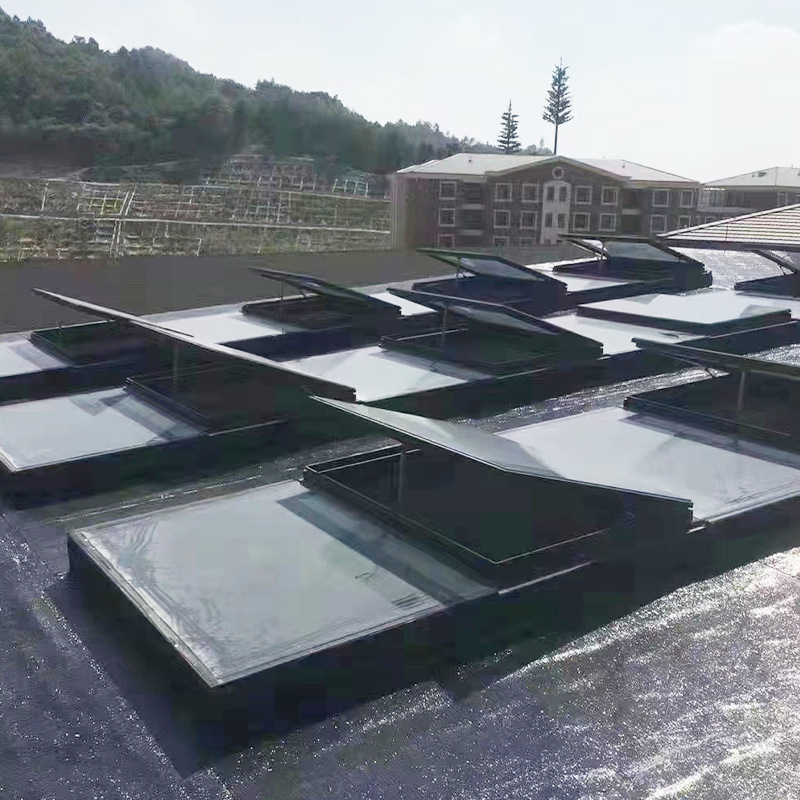 阳光房天窗铝合金斜屋顶天窗电动楼梯口阁楼地下室采光井平行天窗