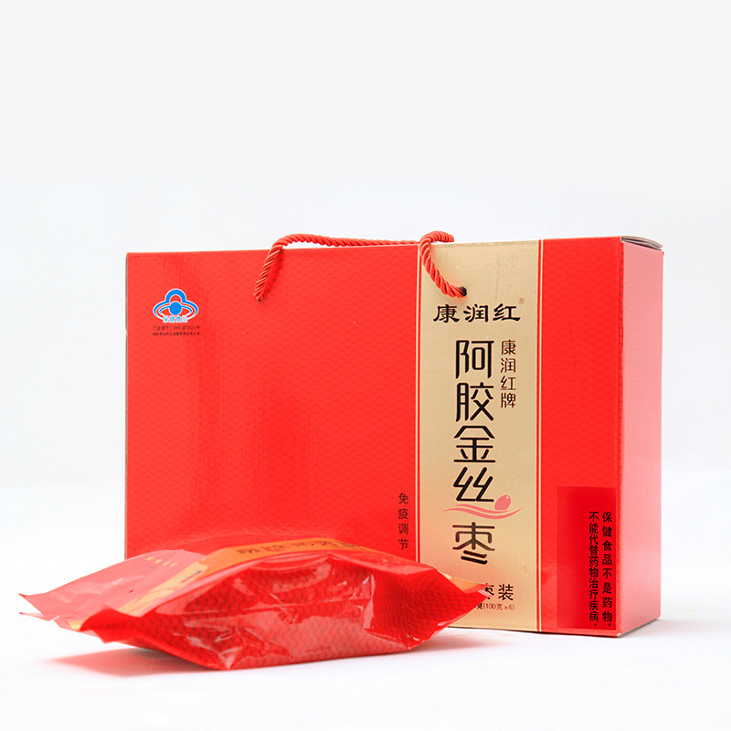 康润红牌阿胶金丝枣三颗枣装600g