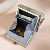 跨境日式 真皮女生钱包硬币袋rfid防盗刷日本多功能女士零钱包