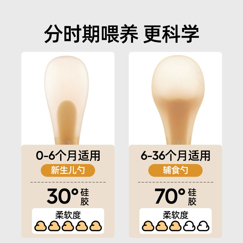 婧麒硅胶勺子新生婴儿辅