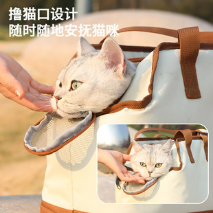 外出宠物双肩包猫咪狗狗折叠宠物背包式 吐司猫包透气春季