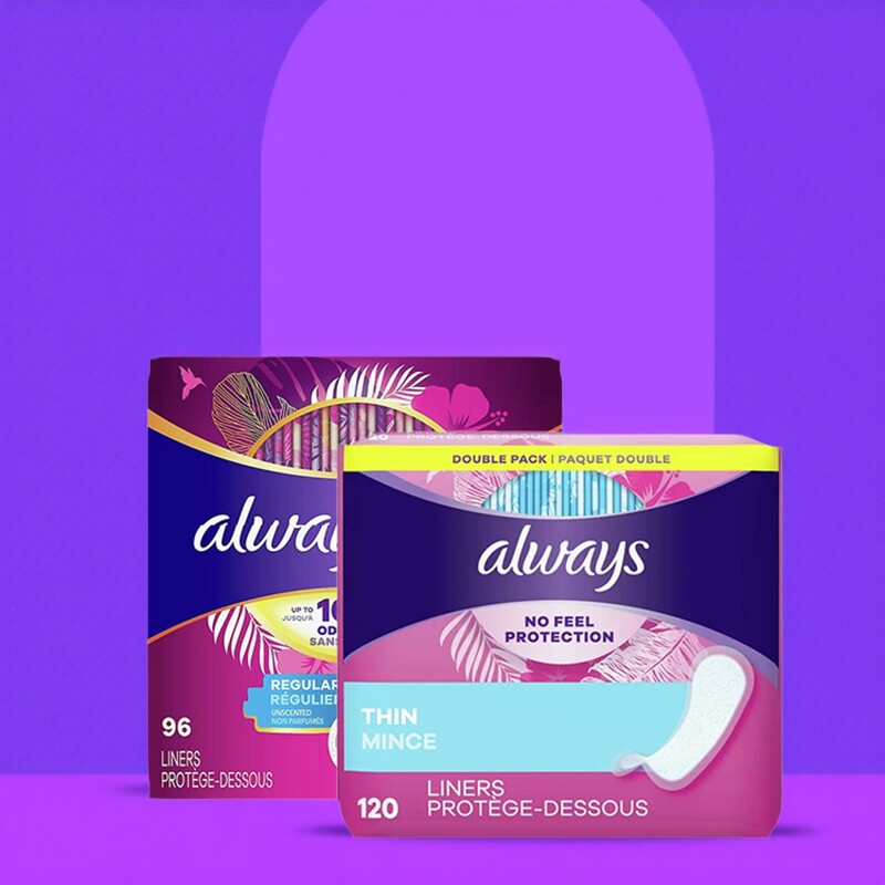 ALWAYS护垫卫生巾女生月经姨妈巾护垫日用夜用加长版超薄透气正品