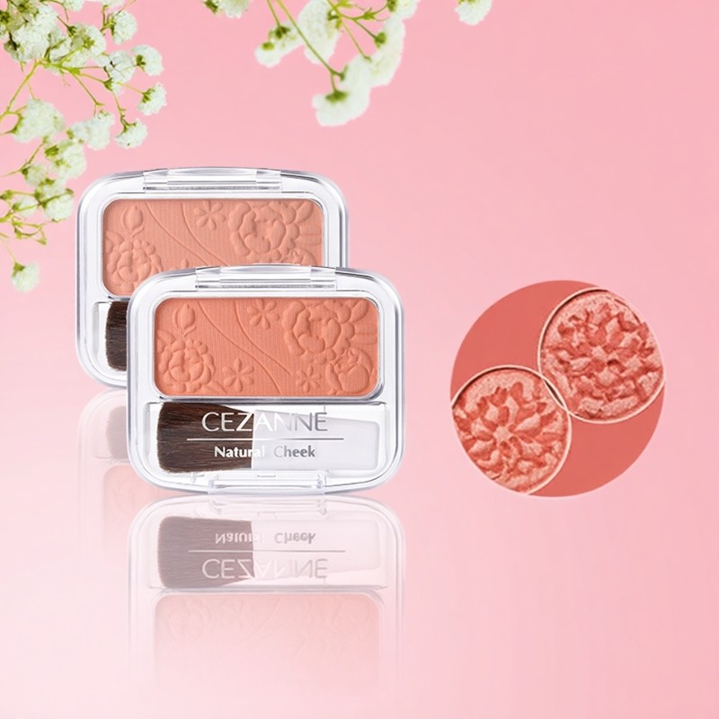 保税区cezanne倩诗丽单色腮红日本橘色哑光胭脂女生面部礼物正品