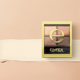 日本EXCEL四色眼影盘大地珠光闪粉秋冬自然粉棕日常通勤