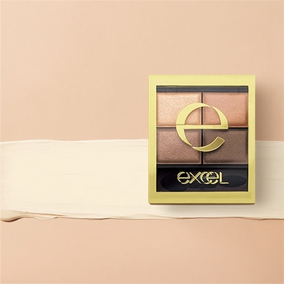 日本EXCEL四色眼影盘大地珠光闪粉秋冬自然粉棕日常通勤