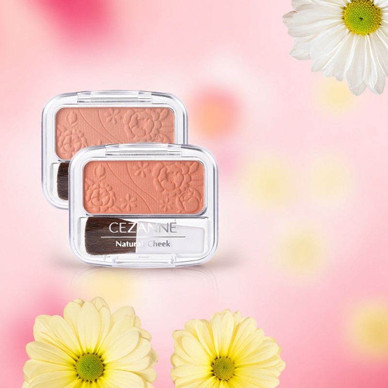 保税正品cezanne倩诗丽单色腮红学生日本橘色哑光胭脂日常妆平价