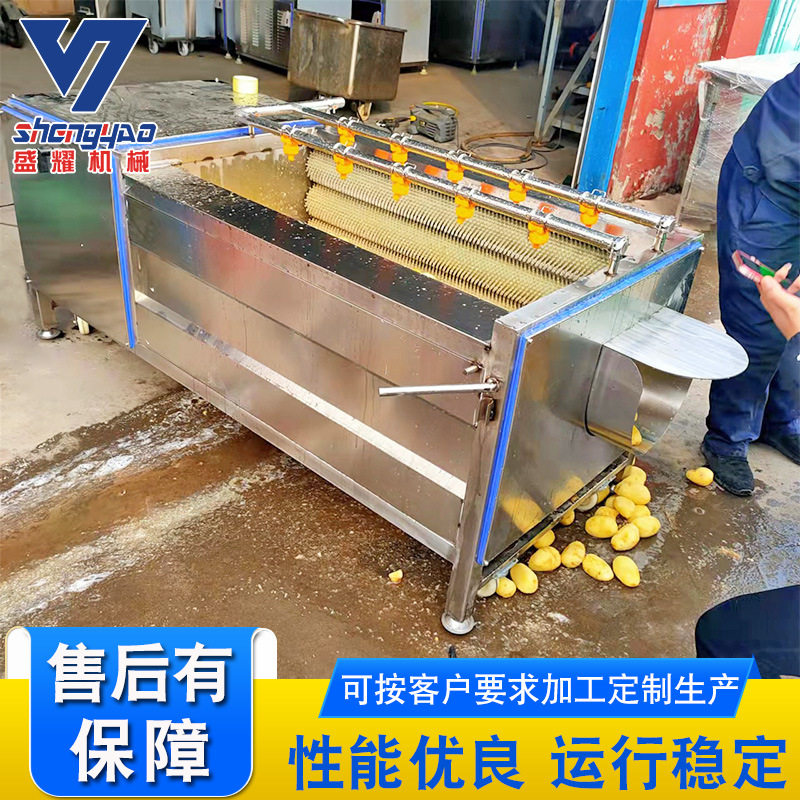 供应土豆毛辊清洗机 果蔬去皮毛刷清洗机 生姜去皮毛辊清洗机