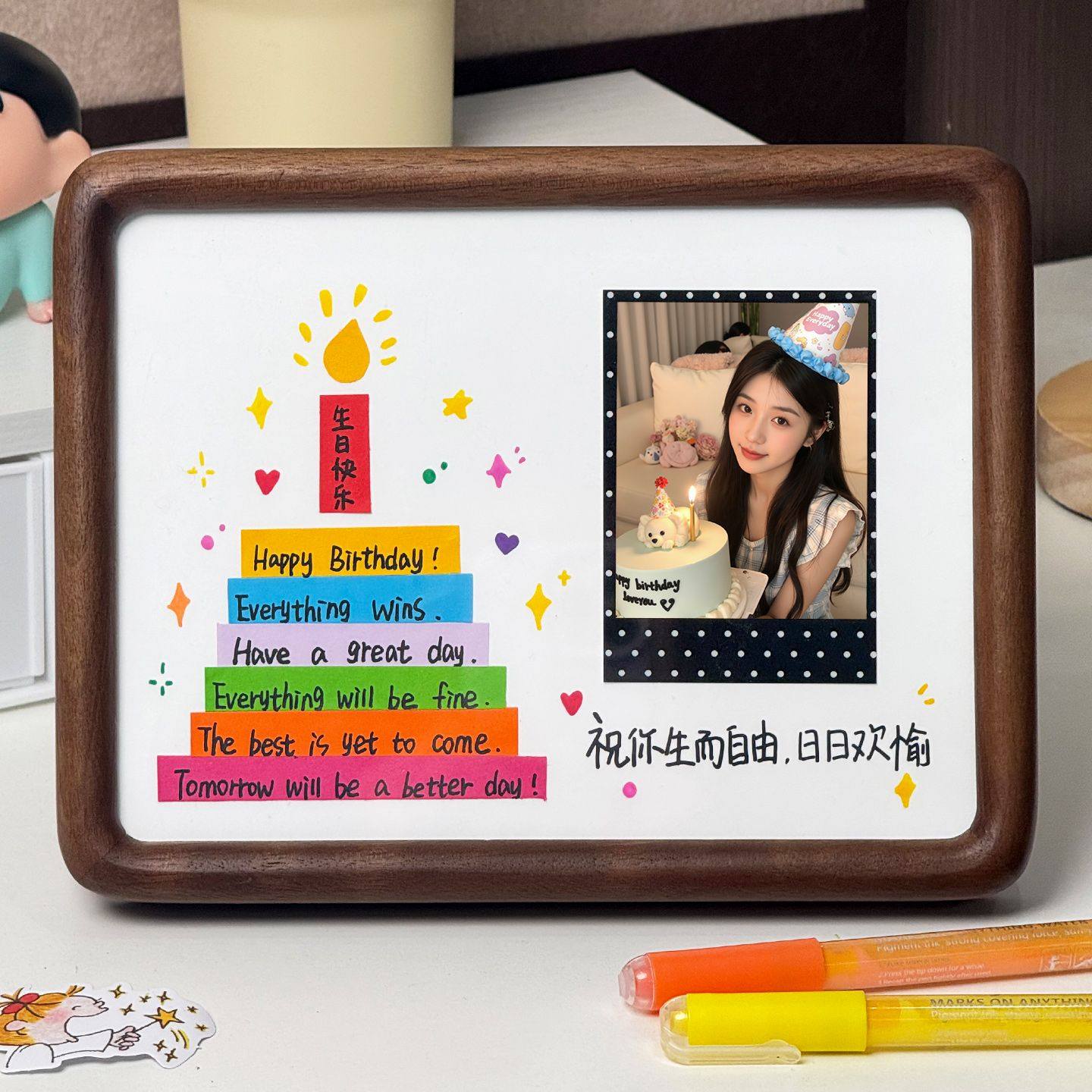 生日快乐相框摆台情侣洗照片定制做成摆件卧室diy创意仪式感礼物,家居饰品,相框/画框,淘宝优惠券,粉丝福利购,淘宝优惠卷