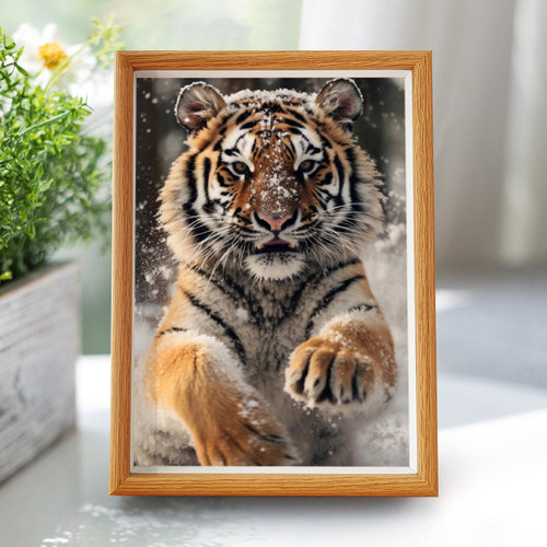 虎啸山居图虎年装饰画搞笑书法字画挂画相框摆台桌面摆件礼物摆画