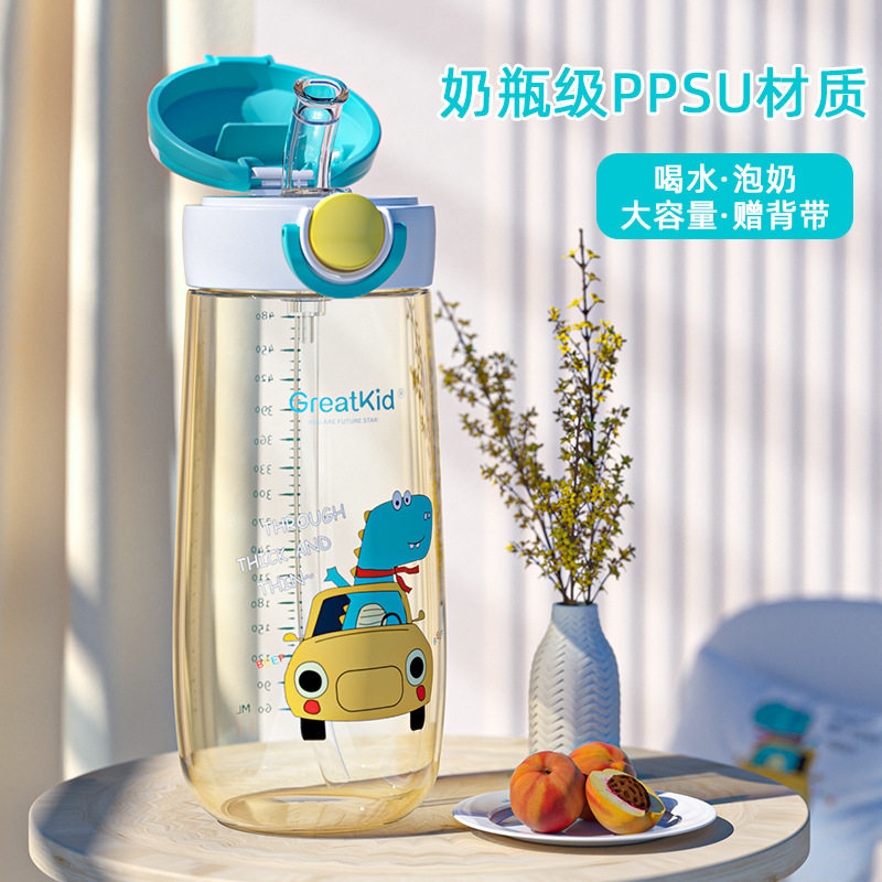 ppsu/pe儿童双盖吸管水杯