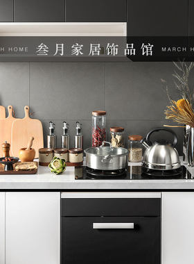 样板间厨房摆件橱柜搭配组