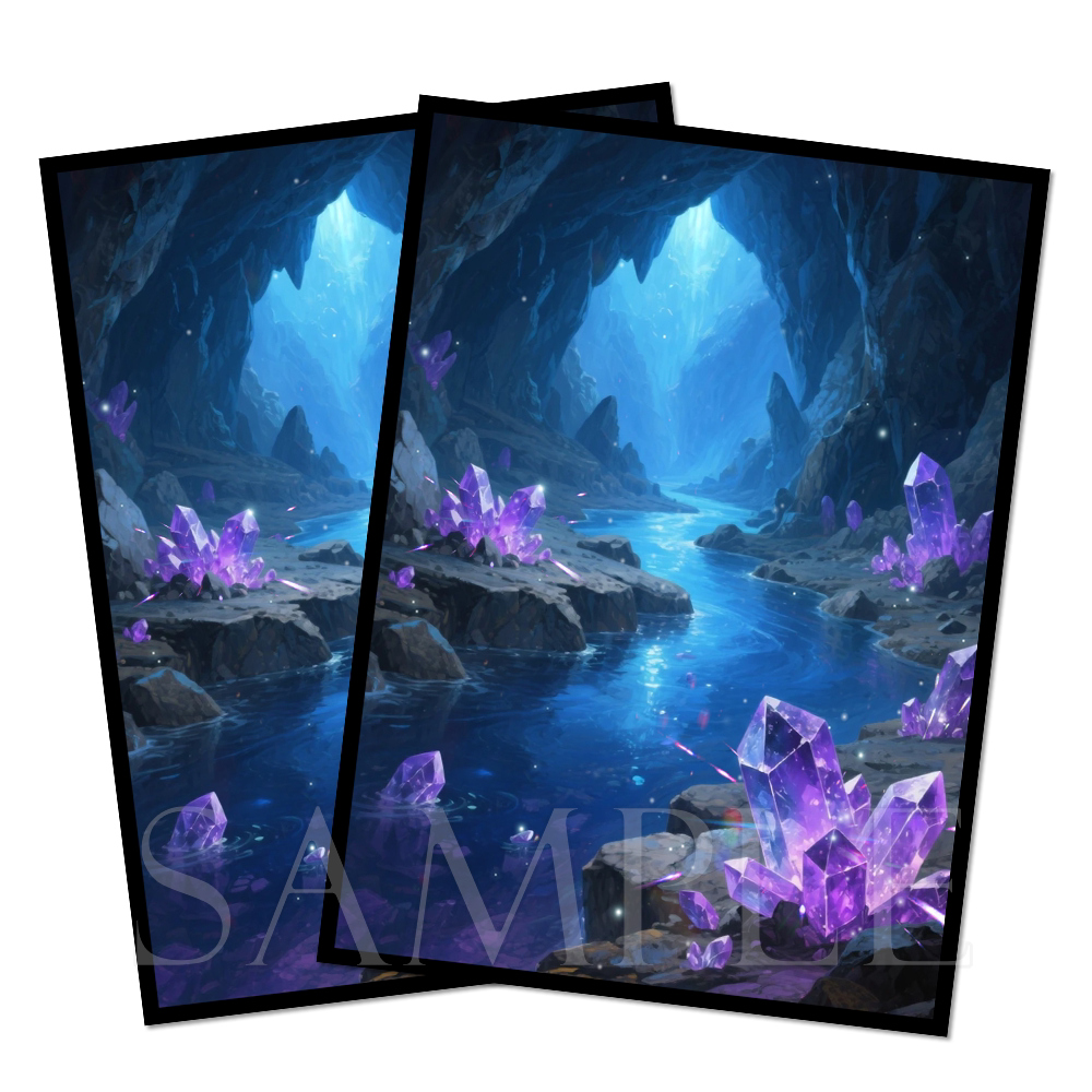 万智牌MTG卡套蓝色海岛印刷卡套 66x91mm卡牌保护套 - 实物图