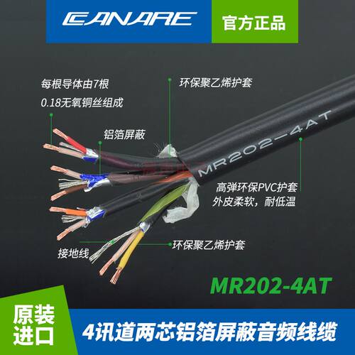 canare佳耐美MR202-4AT两芯四路铝箔屏蔽多通道麦克风音频线缆