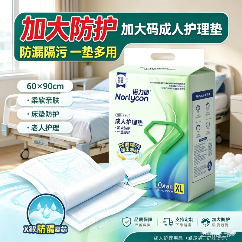 [加厚隔尿防脏]诺力康成人护理垫6090一次性大号老年人孕妇产褥垫