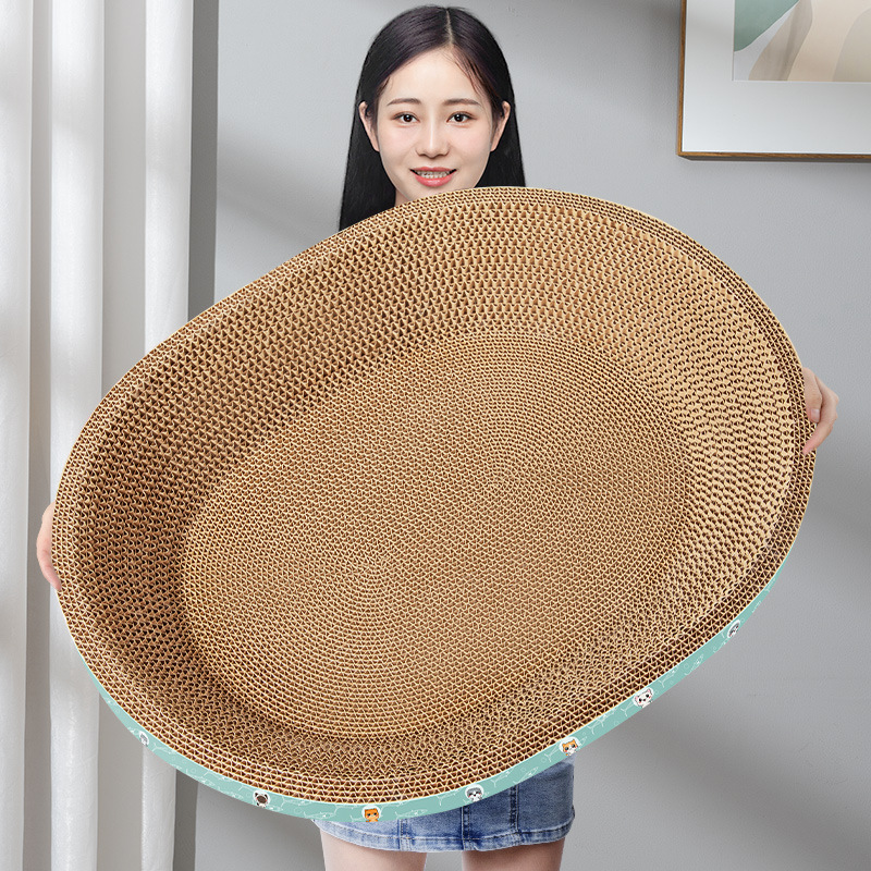 椭圆形猫抓板猫窝一体四季通用耐磨不掉屑加大号磨爪盆加深猫睡窝