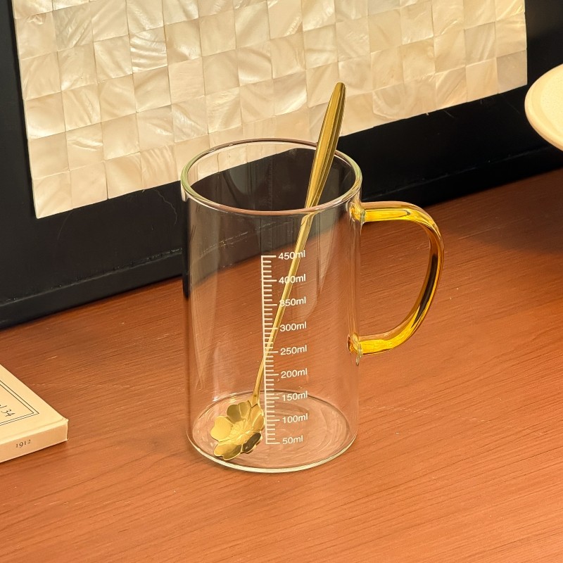 儿童牛奶杯带刻度杯透明玻璃早餐燕麦杯微波炉可加热加厚喝奶水杯,餐饮具,玻璃杯,淘宝优惠券,粉丝福利购,淘宝优惠卷