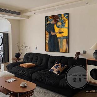 吻与拥抱克里姆特世界名画客厅轻奢装饰画覆古艺术高级感玄关挂画