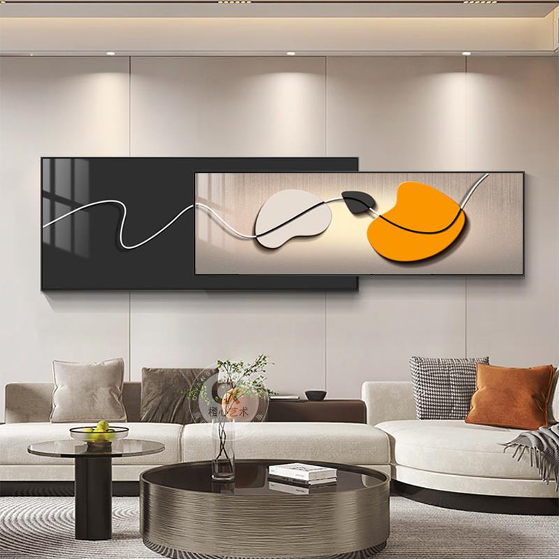 客厅沙发背景墙装饰画现代简约轻奢高档大气叠加壁画主卧床头挂画