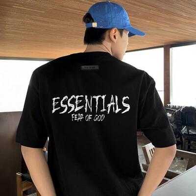 FOG CRAZY ESSENTIALS小众潮牌美式夏季纯棉宽松男士情侣短袖T恤