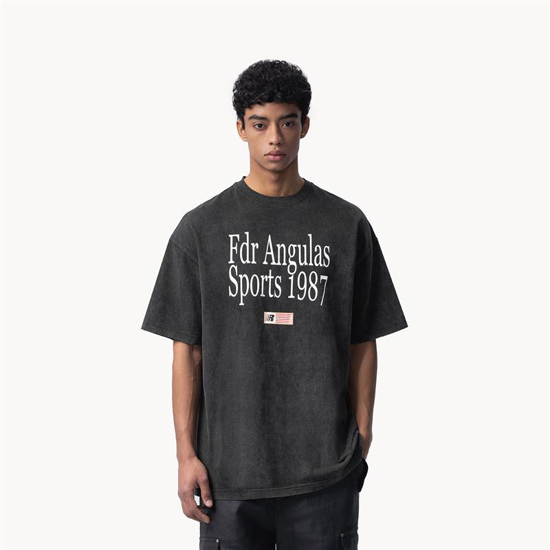 FDR官方店 旗帜1987印花运动情侣美式短袖t恤男女重磅潮牌体恤女