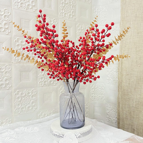 婚庆树枝单支仿真插花发财果