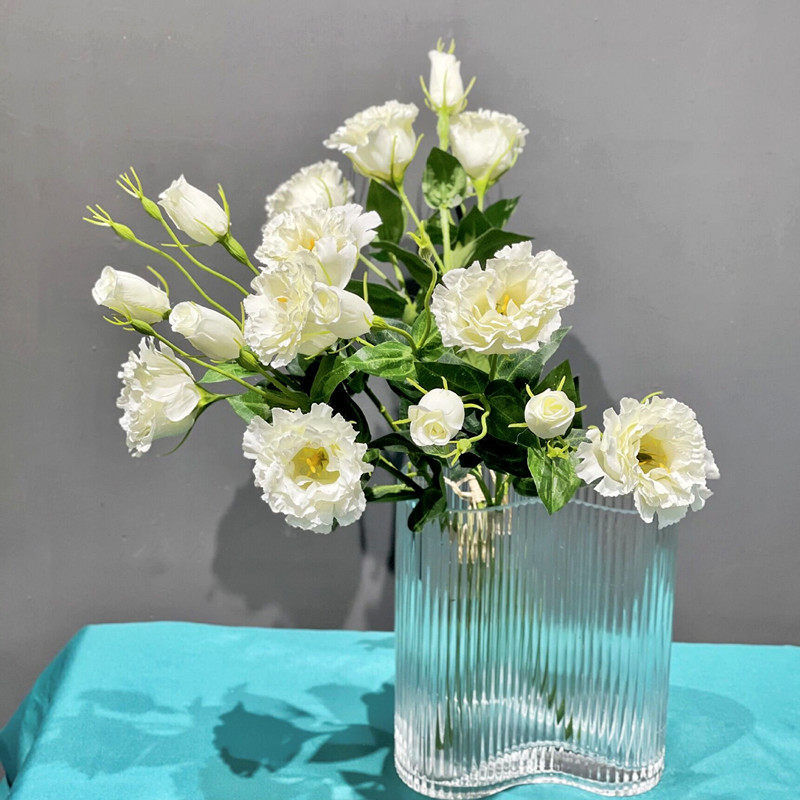 洋桔梗花束仿真花居家客厅餐桌花摆花花艺装饰塑料假花花束橘梗花