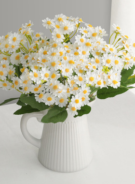 小清新家居摆件仿真假花雏菊花束 影楼拍摄道具仿真花迷你洋甘菊