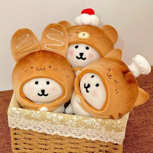 可爱10cm棉花娃娃头套轻松熊头套娃衣娃娃自嘲熊公仔头套毛绒玩具