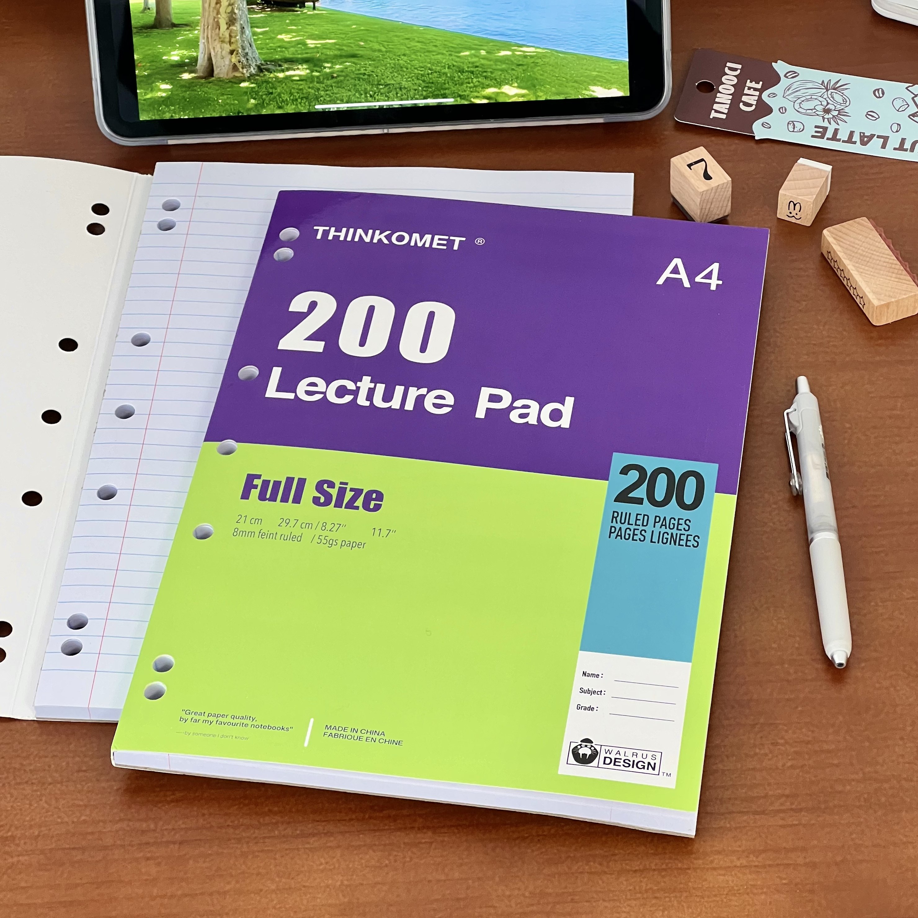 200页A4美式外贸薄脆本学生考研专用超厚草稿纸做笔记练习笔记本