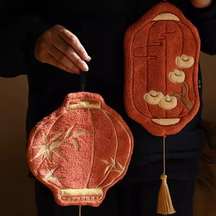 新年春节灯笼新中式擦手巾挂式吸水卫生间厨房擦手布臭搽抹布