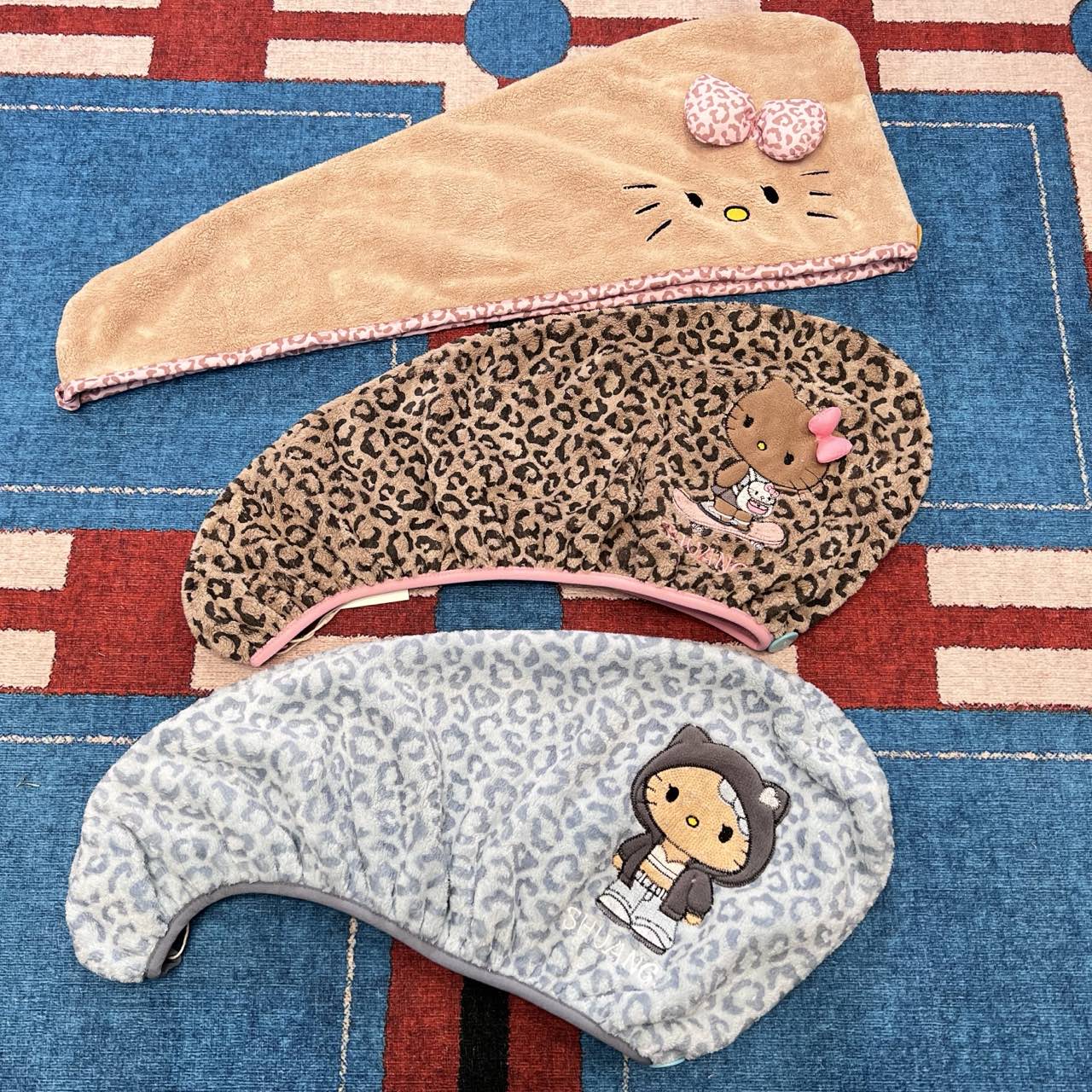 浴裙女kt猫新款吸水浴帽擦手巾浴巾女士干发帽甜美洗浴居家日用