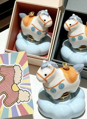 可爱小马转转摆件洛阳陶瓷伴手礼