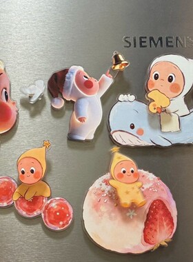 小红书同款星星人冰箱贴创意可爱亚克力可旋转装饰贴室内摆件礼物